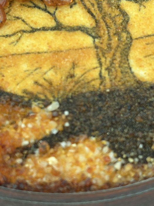 Старинна съветска картина от балтийски кехлибар