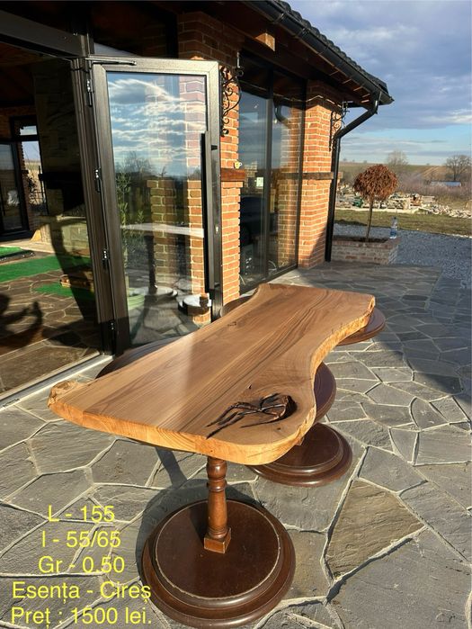 Blat masa / Masa lemn masiv (Cires, Nuc, Stejar), Blaturi