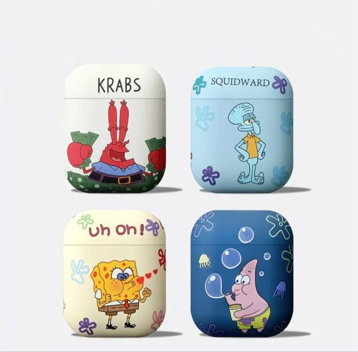 Чехлы для аирподса с персонажами из спанч боба