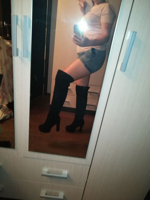 Ботфорды, замшевые