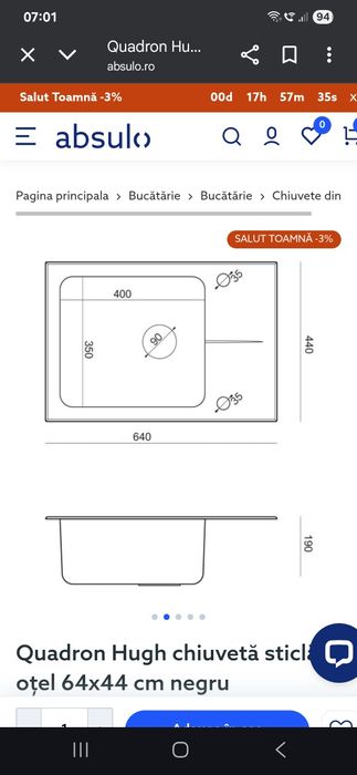 Chiuvetă bucătărie  NOUĂ