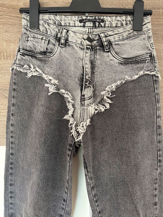 Ефектни сиви дънки р-р 34