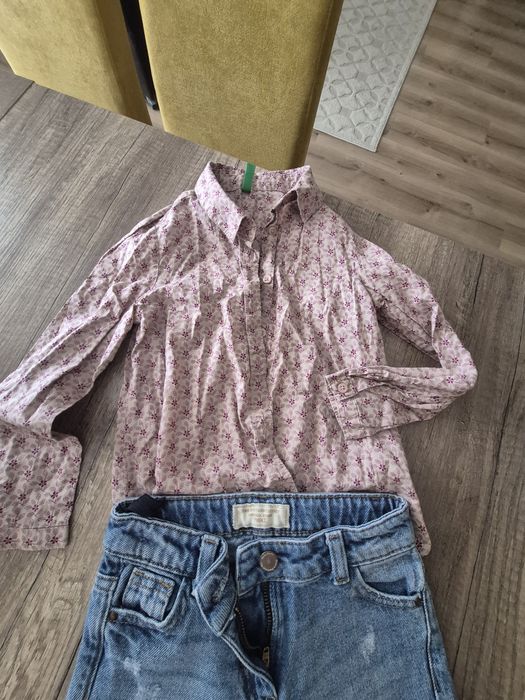 Детски лот от дънки и ризка