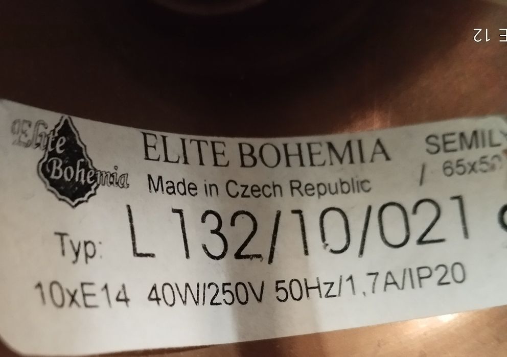 Люстра хрустальная ELITE BOHEMIA