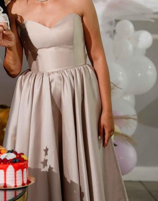 Rochie midi bej 38