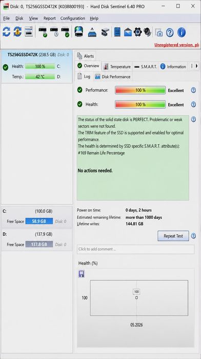 SSD Transcend 256GB SATA3, NOU, fabricatie 2026, clasa industriala