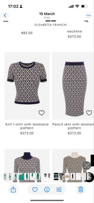 Elisabetta Franchi пола от плетена материя с висока такия принт