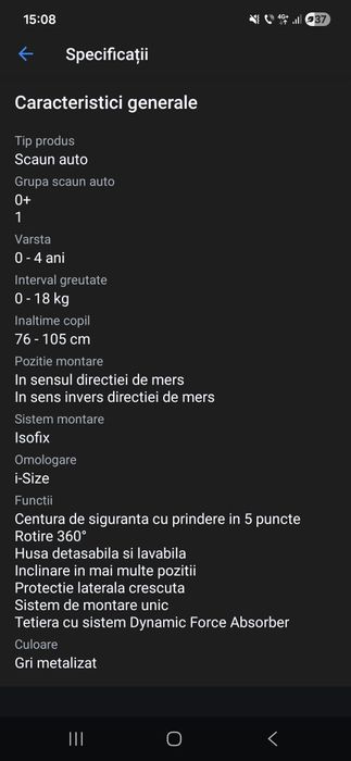 Scaun mașina BeSafe