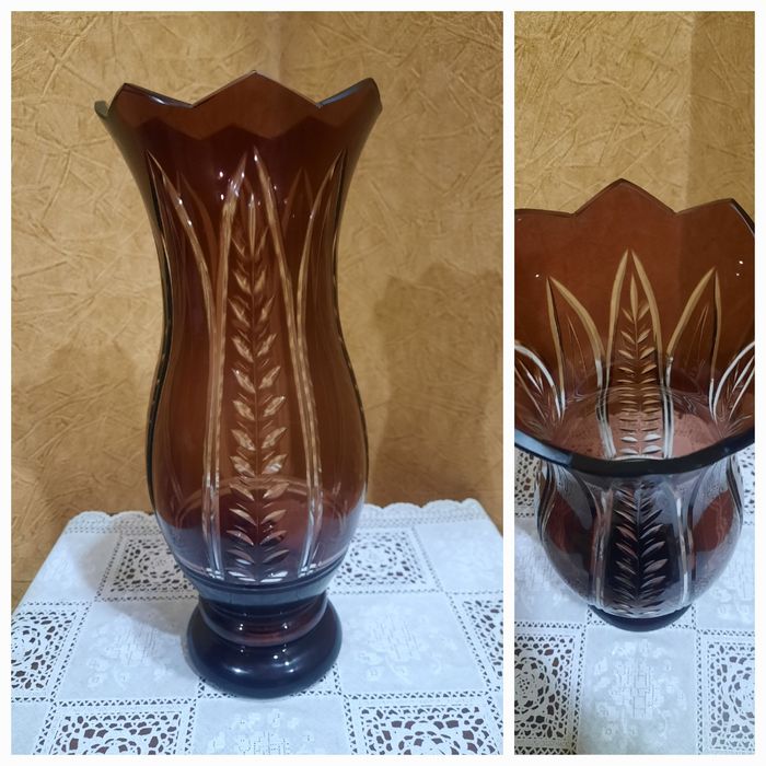 Эпоха СССР! Редкая, большая, красивая ваза. Ленинградский ЗХС.  Двухсл