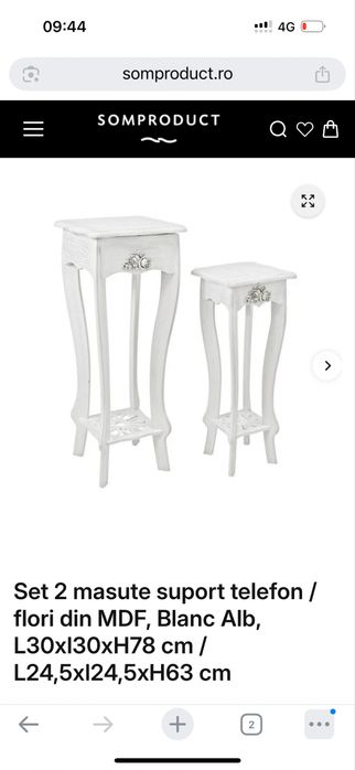 Set 2 masute aspect vintage alb