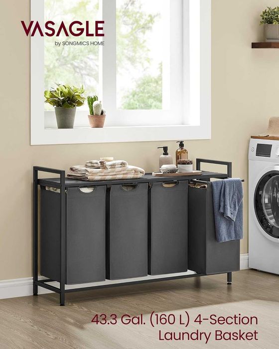 Органайзер за баня в сиво - с четири контейнера