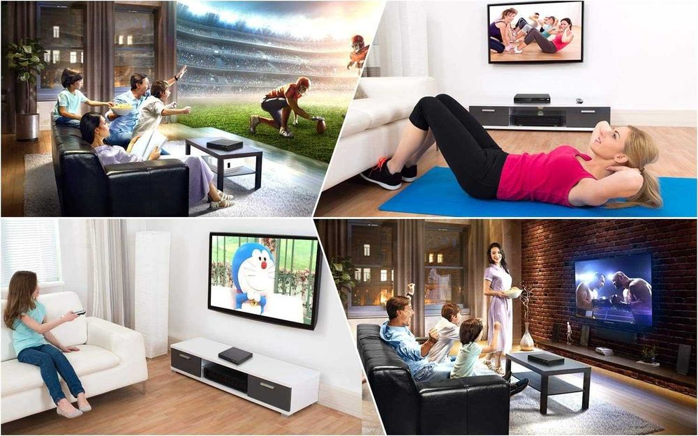 Tojock HDMI AV HD TV DVD плейър Коаксиален изход AV кабел USB вход Без регионално кодиране