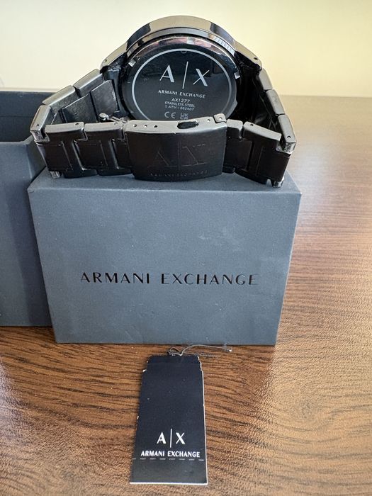 ARMANI EXCHANGE  Часовник от неръждаема стомана с хронограф, Черен