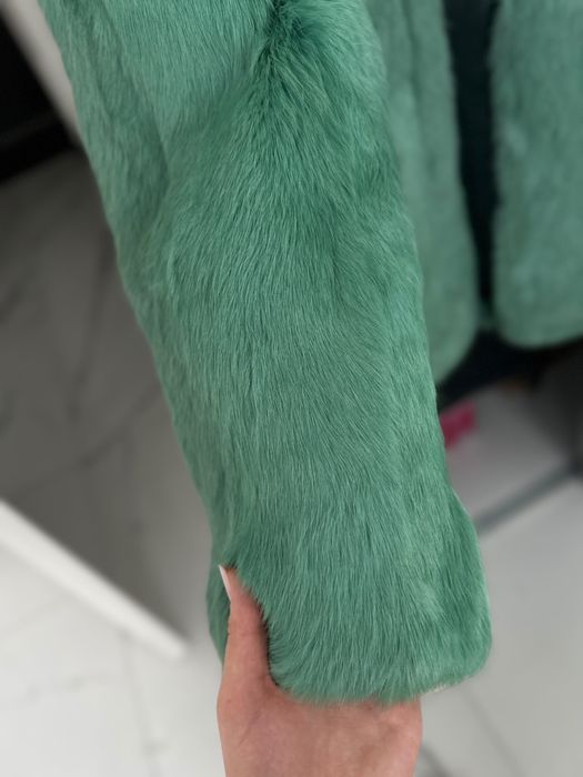 Jachetă Blană Naturală Verde Smarald