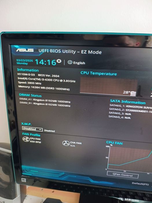 Kit Gaming/Office: ASUS H110M-D D3 + Intel i3-6300 + 16GB RAM DDR3