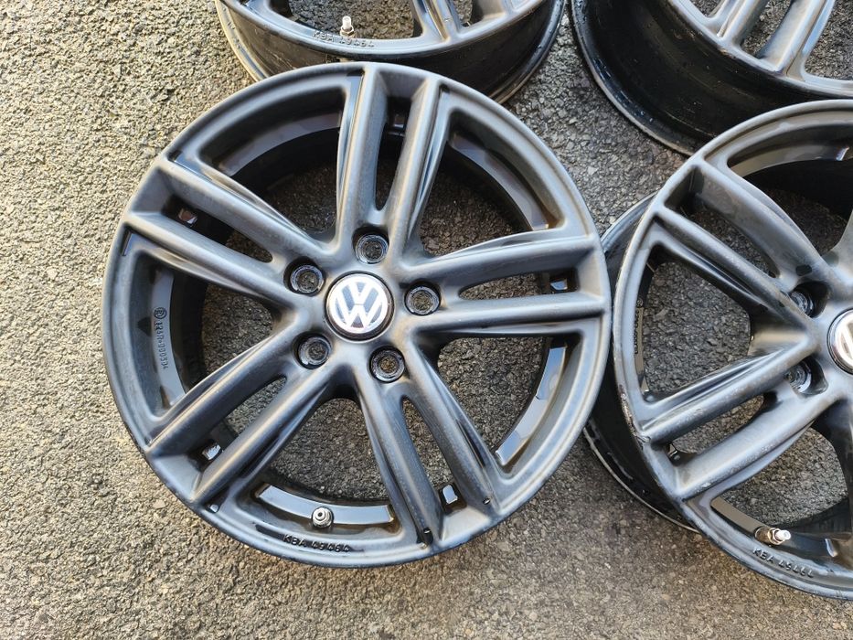 Фолксваген/VW; 16 цола 5x112 – 4 бр. лети джанти - цвят черен мат