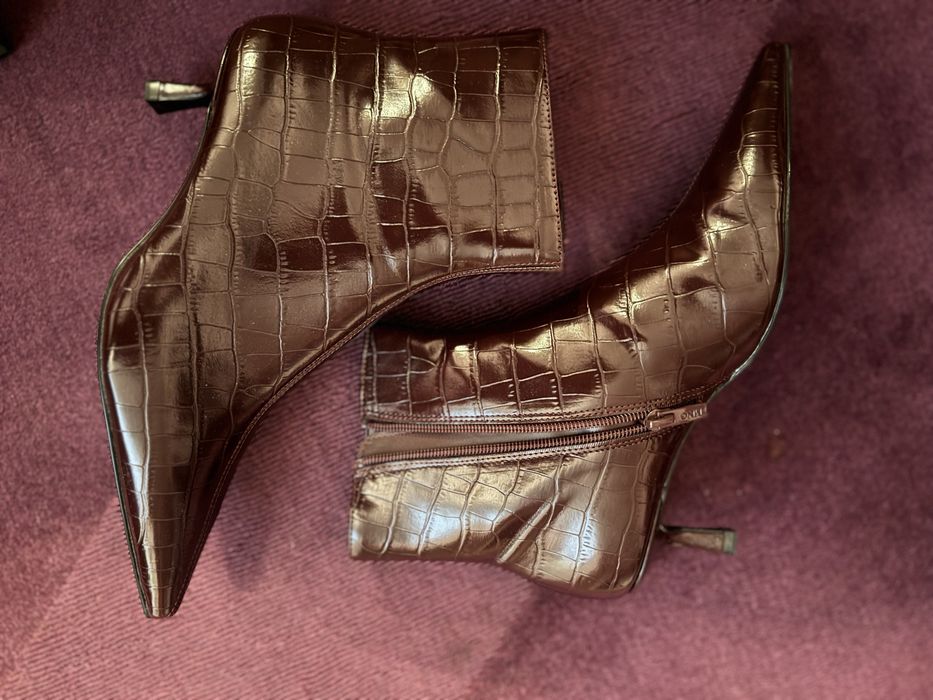 Botine Mango bordo 38 cu toc kitten - noi