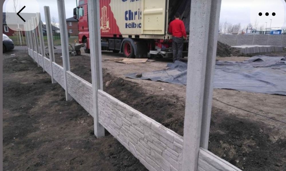 Gard beton placă și stâlp