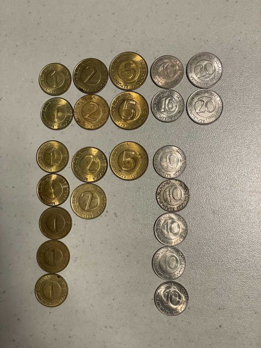 Стари монети от Словения, Гърция, Италия, Холандия, Франция, Югославия