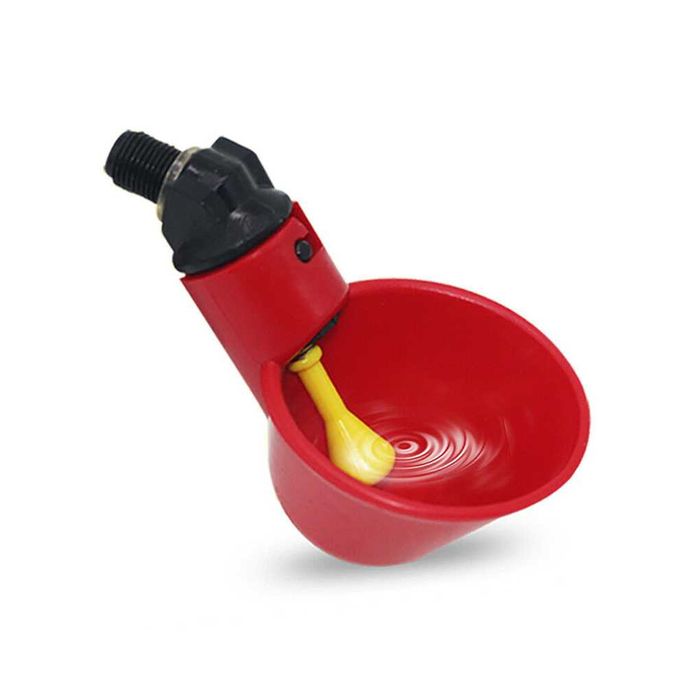 Set 10 dozatoare apa pentru animale, Plastic, Automat, Rosu