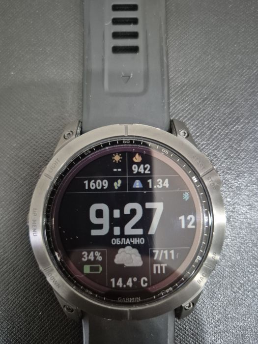 Garmin Fenix 7X Sapphire Solar Titanium 51mm • Сапфир • Титан