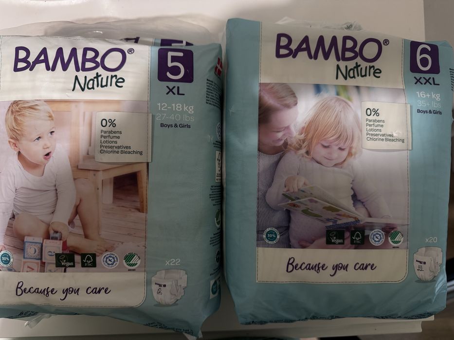 Lot pampersi Bambo Nature marimea 5 si 6
