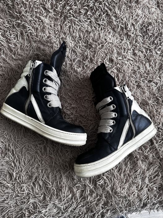 Rick Owens geobasket jumbo laces extended tongue