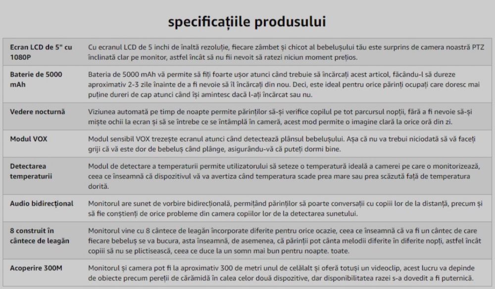 Baby Monitor/ Sistem supraveghere bebe/ Monitor bebe si camera video