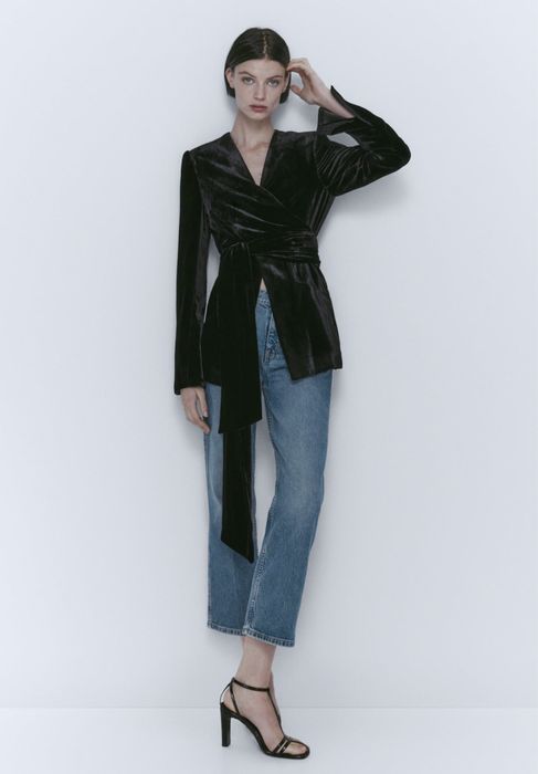 Blazer din catifea Massimo Dutti