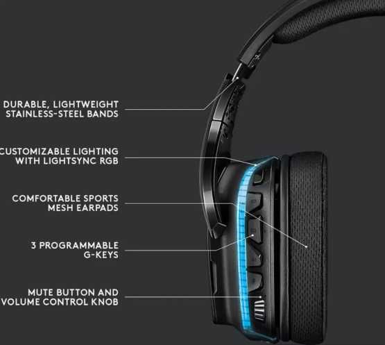Гейминг слушалки с микрофон Logitech - G635, 7.1 Lightsync
