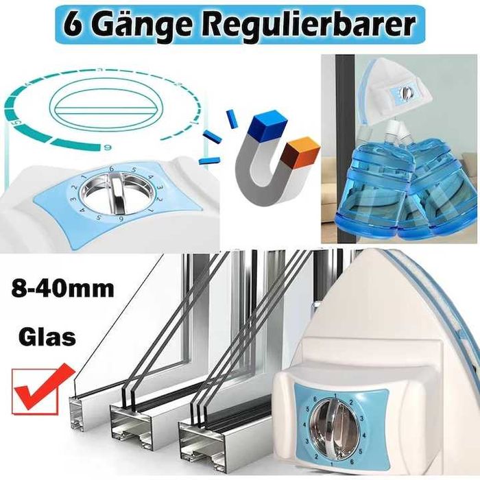 Нова магнитна чистачка за прозорци ZUNSEAT, за стъклопакети 8-40 мм