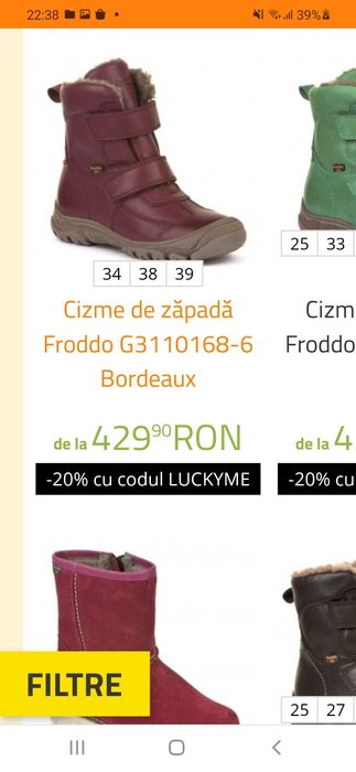 Cizme / Ghete Froddo noi, cu interior lana, mas. 37