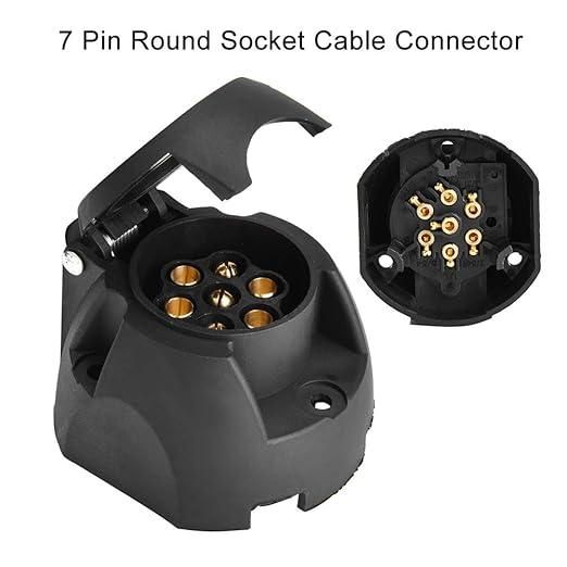 Букса за ремарке пластмасова 7-щифтов кабелен конектор с кръгло гнездо