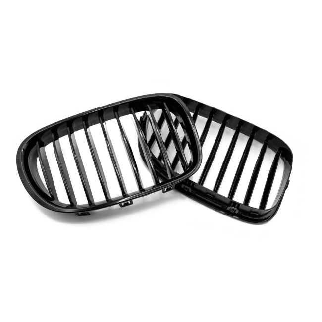 Grile Bara Fata Nari Simple BMW Seria 7 F01 F02 F03 F04, Negru Lucios