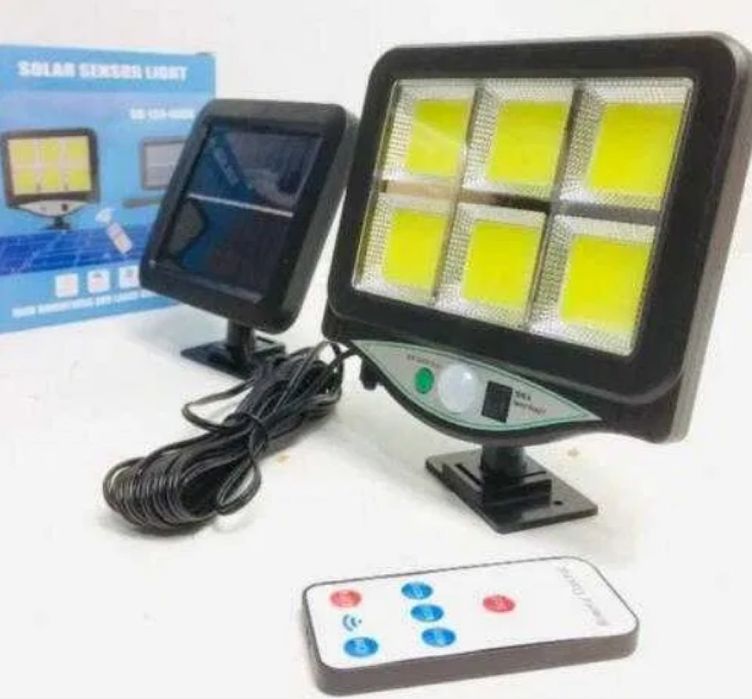 Лампа с отделен соларен панел и 128 cob led диода с 3 режима,дистанцио