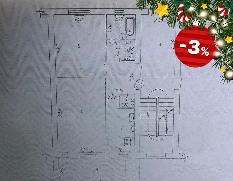 НОВОГОДНИЕ СКИДКИ 3х комнатная квартира 76 м Лицей Дипломатии Кирпич