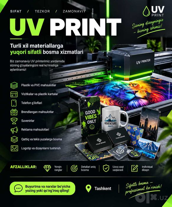 UV PRINT — Sifatli va tezkor UV bosma xizmatlari