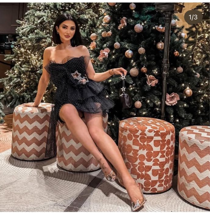 Рокля vaymoon черна камъни официална