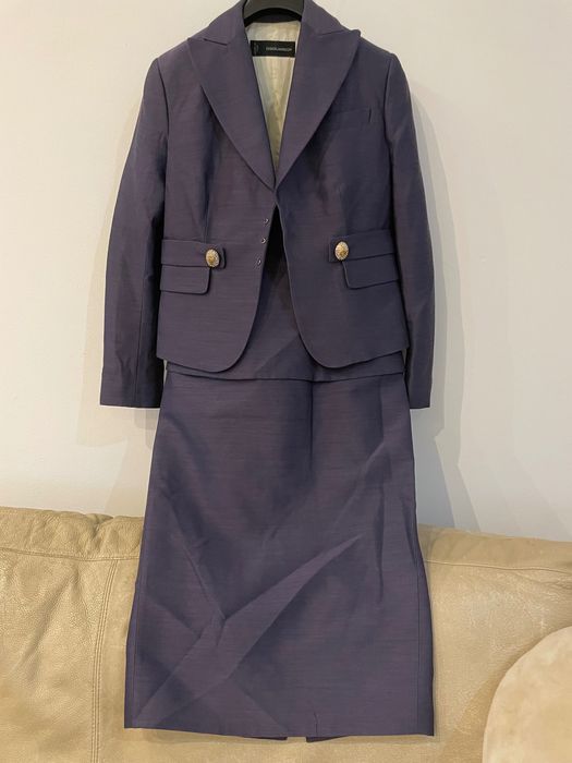 Costum mov Dsquared (rochie + sacou), 83% lână, mărime IT 44