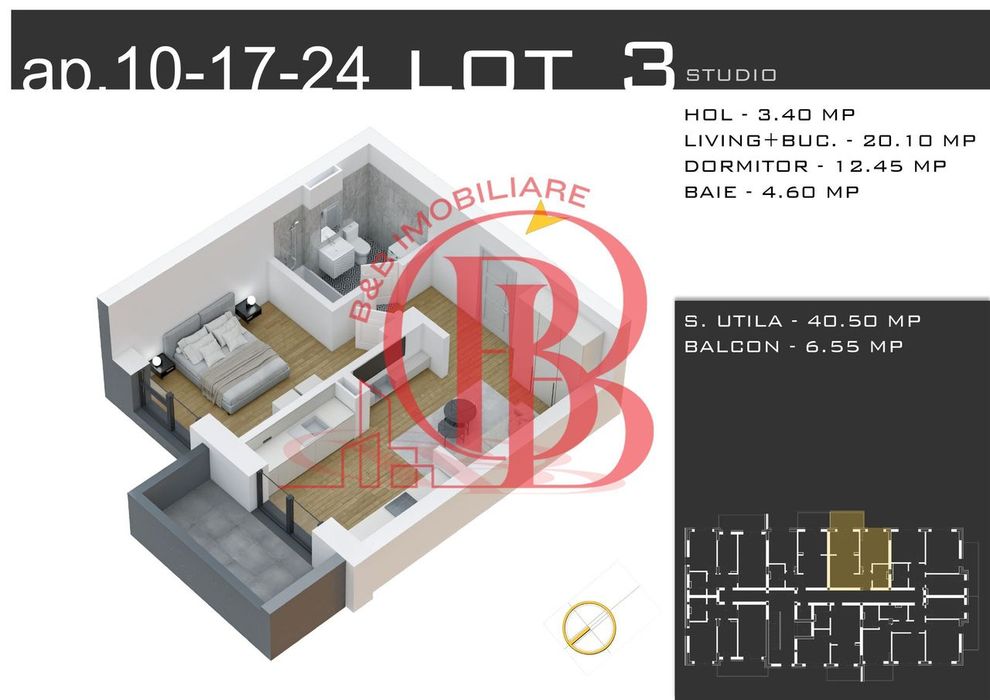 Apartament 2 camere-Promo Loc Parcare-Metrou Teclu-Pallady - View 2