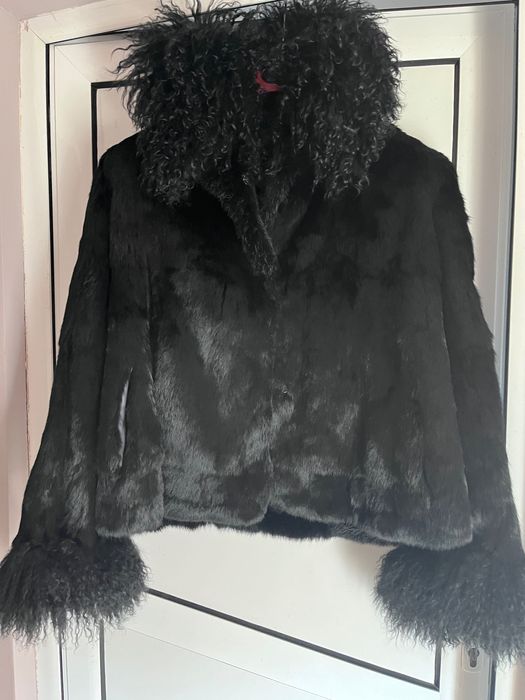 Палто от естествен косъм от лисица и лама