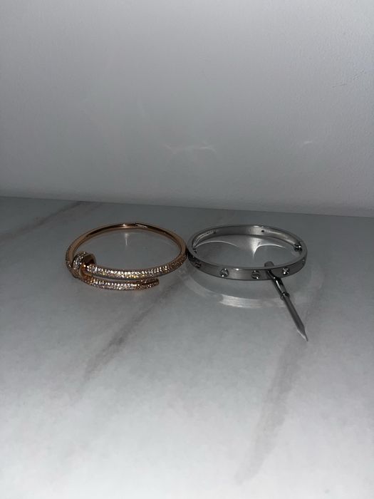 Brățară cartier argint și rose gold