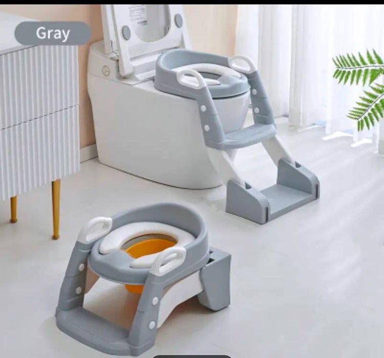 Scaun de antrenament pentru toaletă, reglabil cu scăr