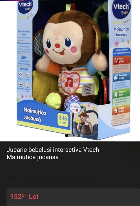 Jucarii bebe si pluș Maimuțica jucăușă si Zebra Vtech