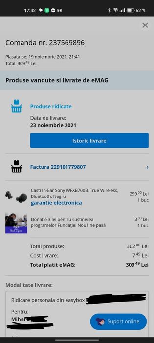 Căști Sony WF-XB700 x2 perechi x1 carcasă