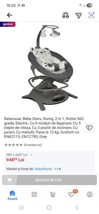 Leagan electric bebestars aproape nou