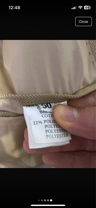 Costum, doua piese, bumbac, crem/bej/mustariu