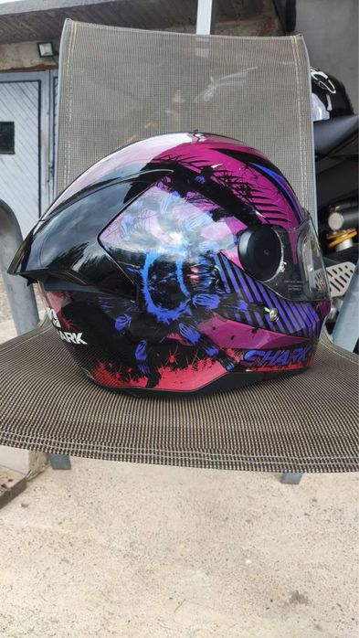 Каска за мотор Shark D-Skwal 2 Atraxx черно/лилаво размер XS