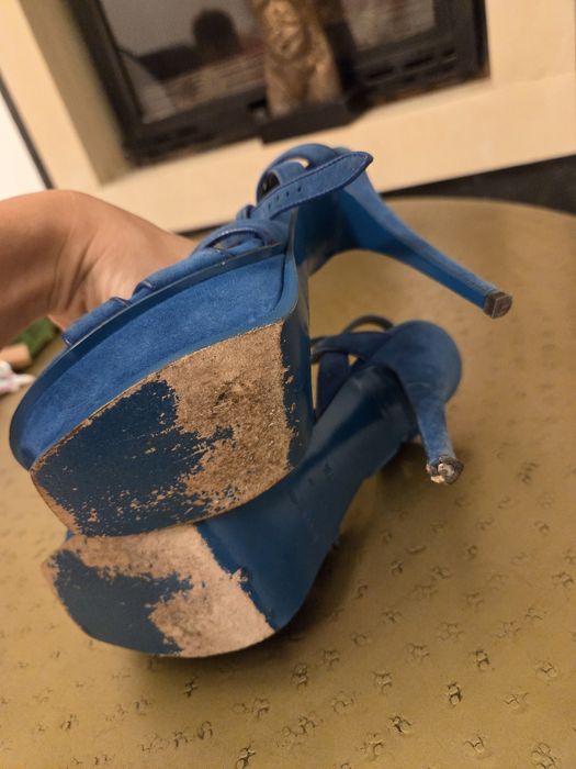 Sandale Yves Saint Laurent (YSL)  - Piele Întoarsă Albastru Electric