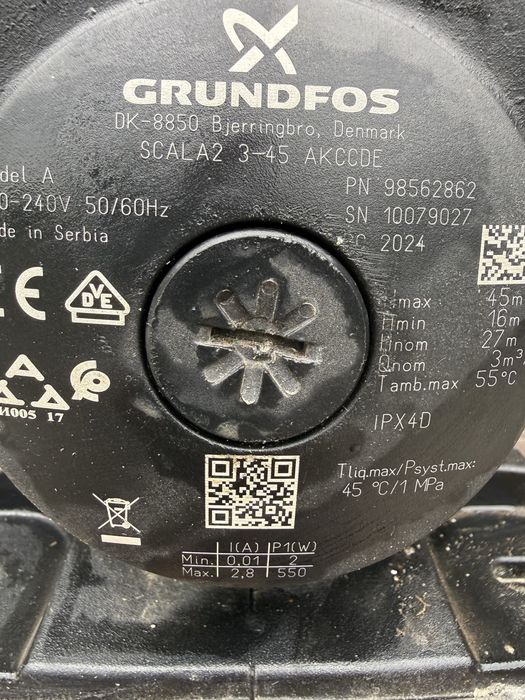 Водна помпа Grundfos Scala 2 3-45